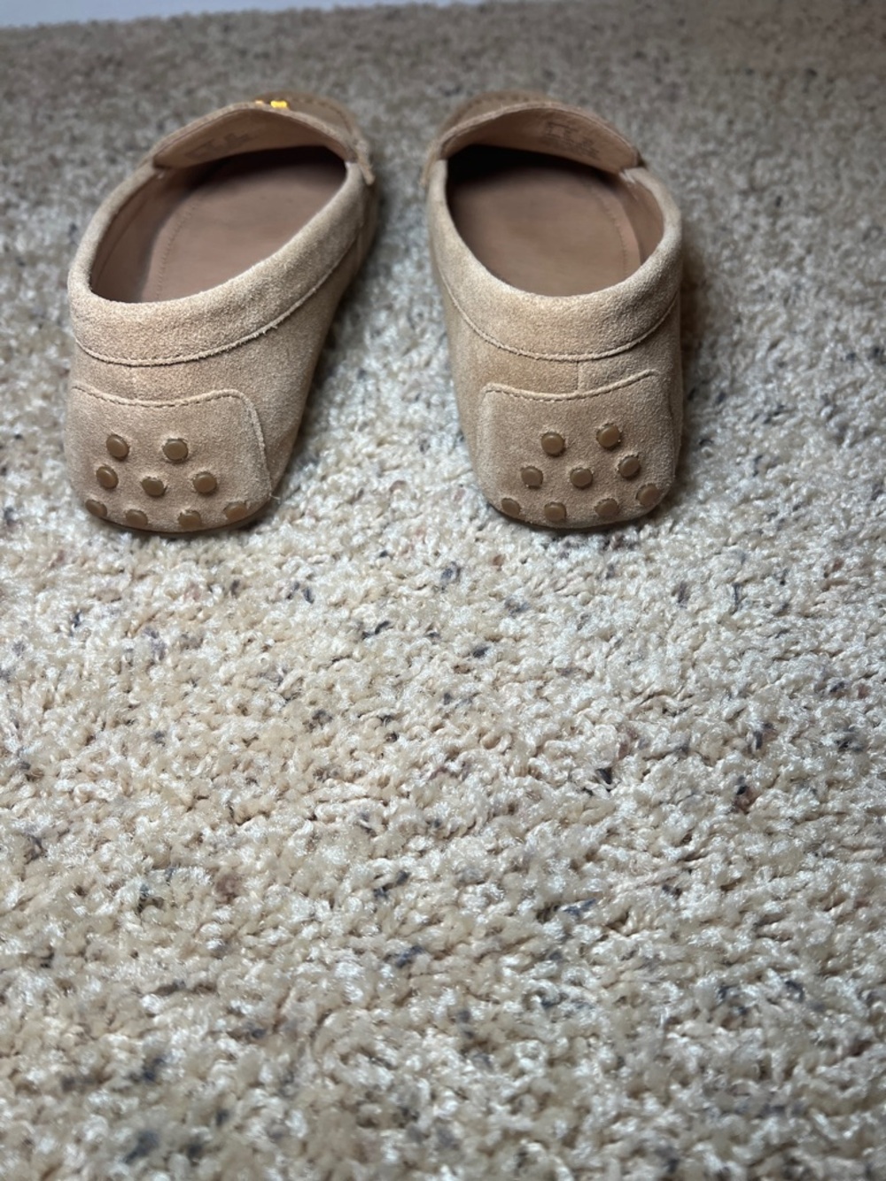 Ralph Lauren Women's Suede Loafers with Gold RLL Accent - Beige Size 7.5 - Picture 6 of 9